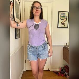 80s Vintage Michael Jackson Purple Single Stitch Muscle T Shirt